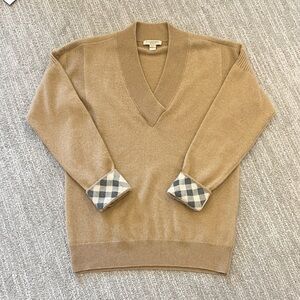 Burberry Brit Plaid Cuff Cashmere Sweater
